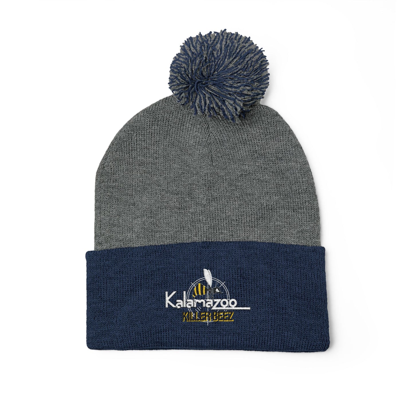 Killer Beez Embroidered Pom-Pom Knit Cap
