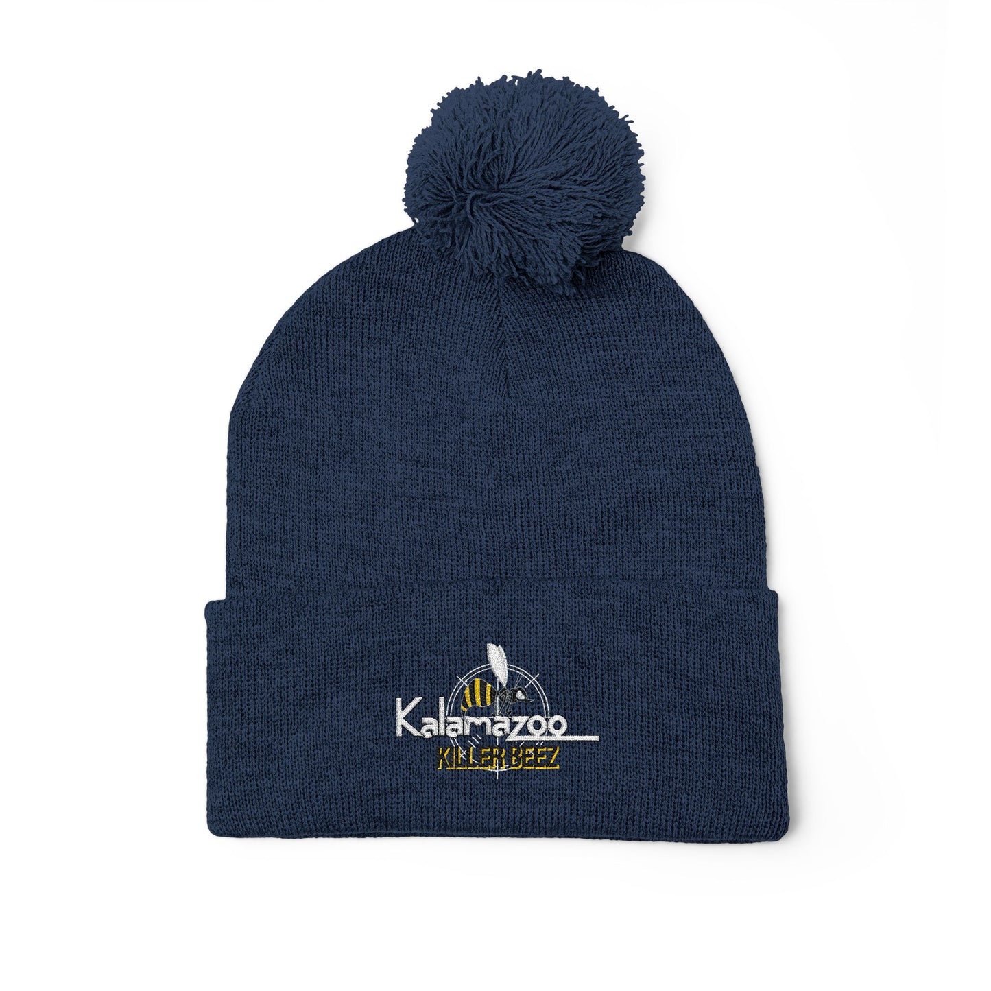 Killer Beez Embroidered Pom-Pom Knit Cap