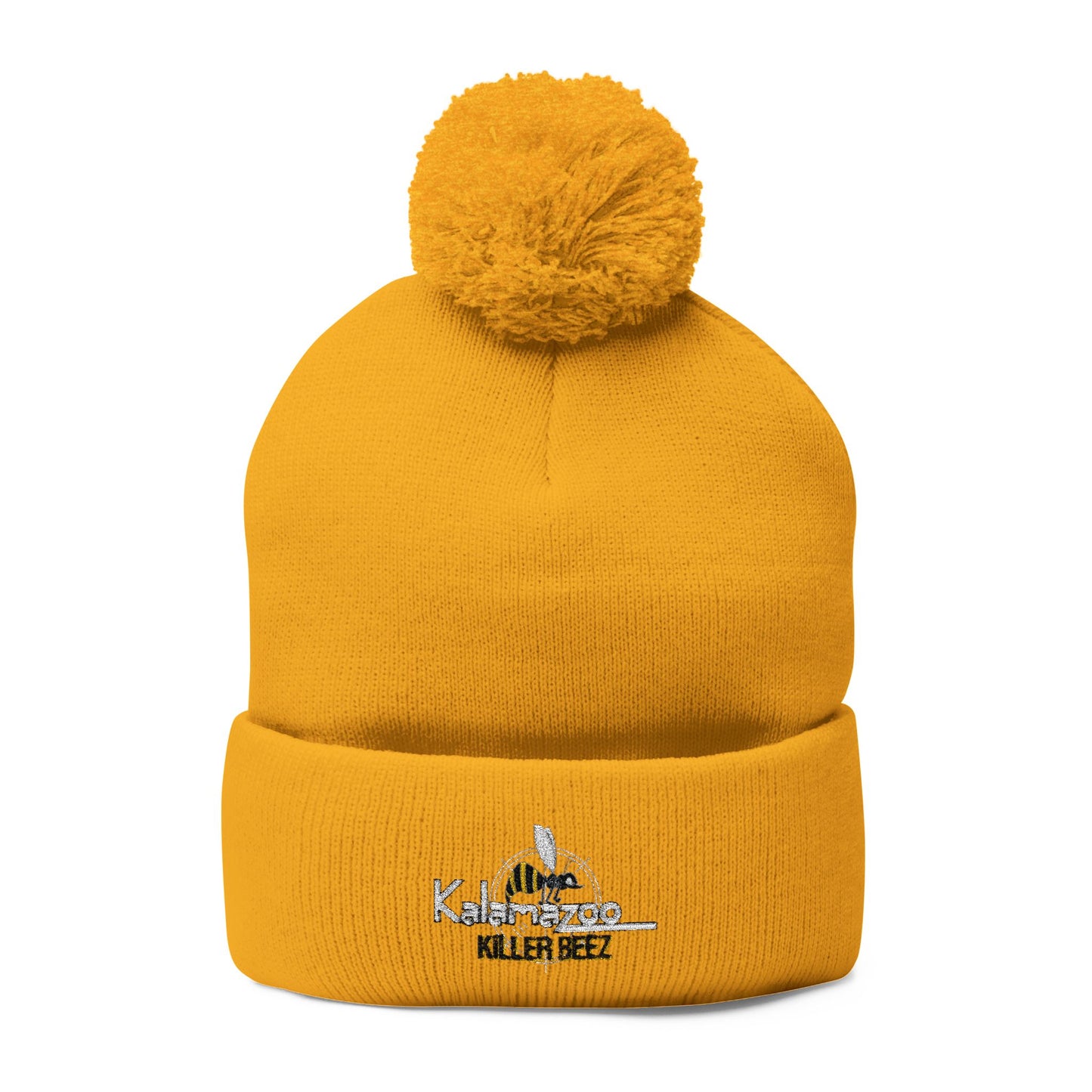 Killer Beez Embroidered Pom-Pom Knit Cap
