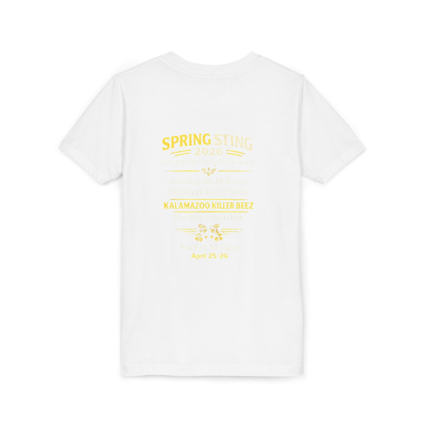 Youth Tee — Spring Sting 2026 Junior Roller Derby Kalamazoo (April 25–26)