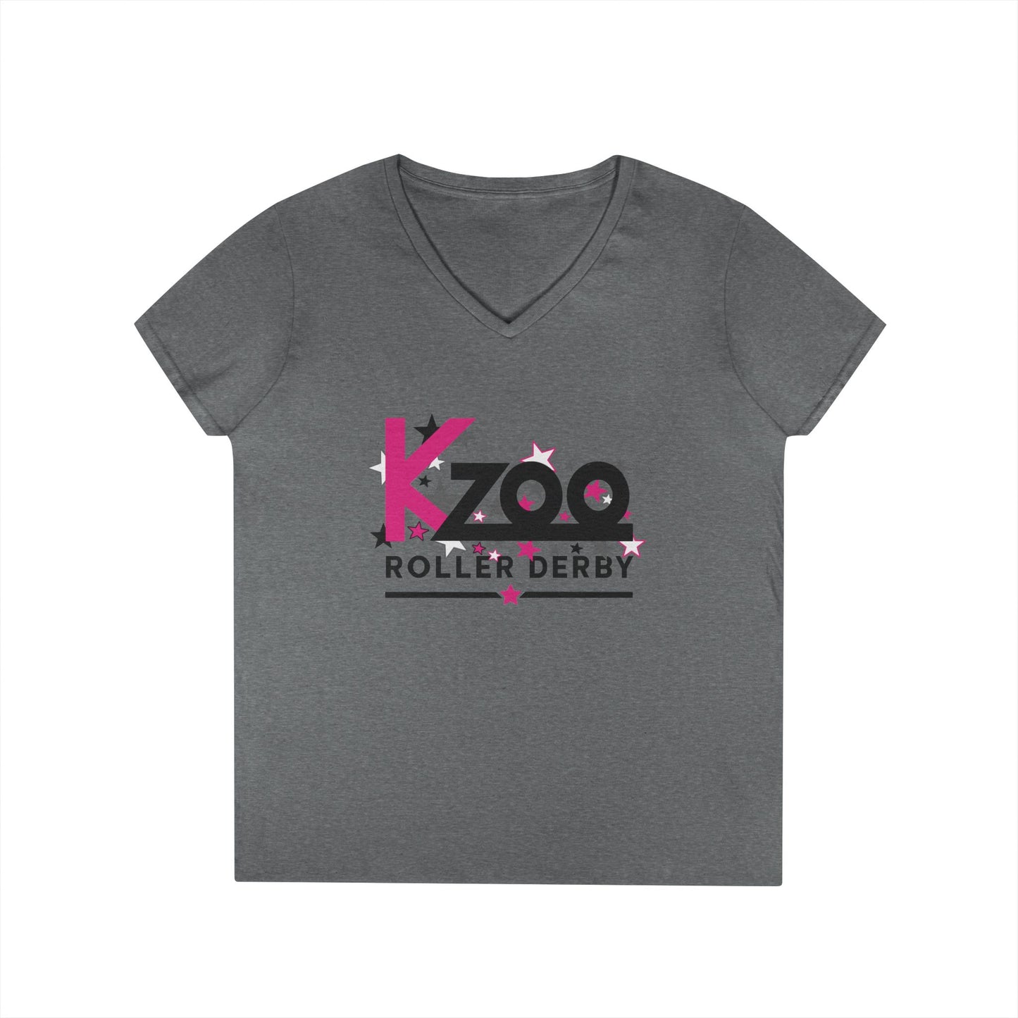 Kzoo Roller Derby Women's V-Neck T-Shirt — Kalamazoo Roller Derby Fan Tee