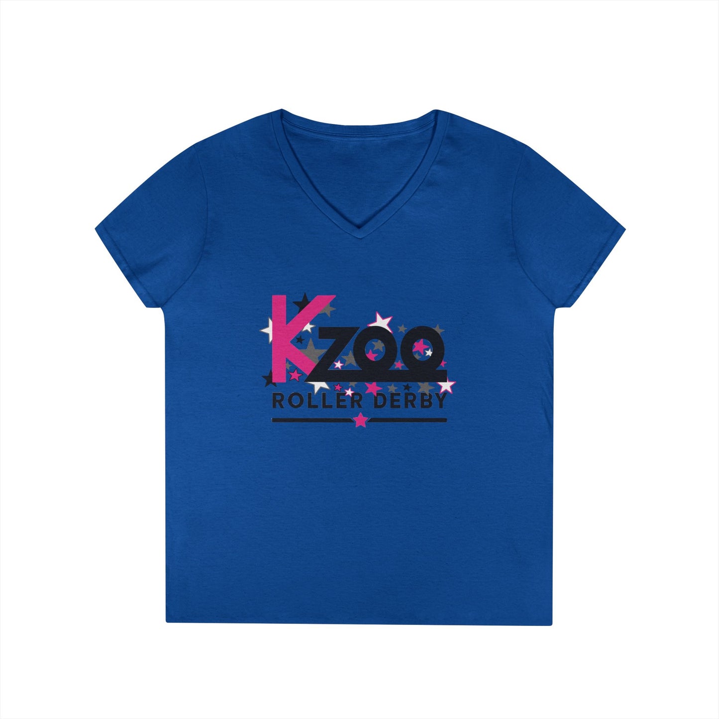Kzoo Roller Derby Women's V-Neck T-Shirt — Kalamazoo Roller Derby Fan Tee